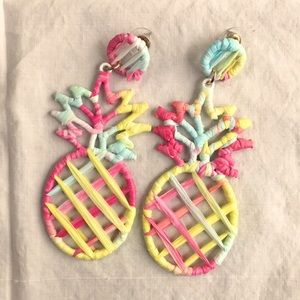 Colorful Pineapple Straw Earrings